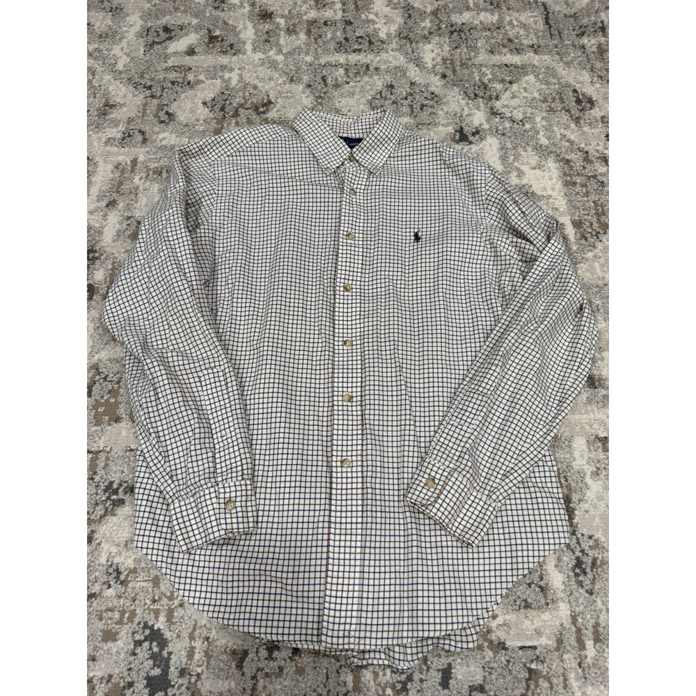 Polo Ralph‎ Lauren Classic Fit Multicolor Windowpane Poplin Shirt Men's M